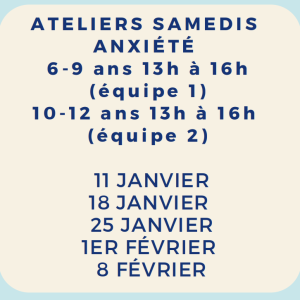 Ateliers Samedis Anxiété